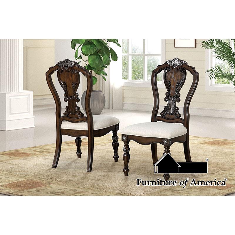 Furniture of America Promenade Side Chair (2/CTN), Dark Brown