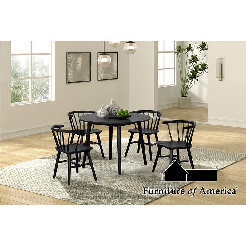 Furniture of America Yate Round Dining Table, Black