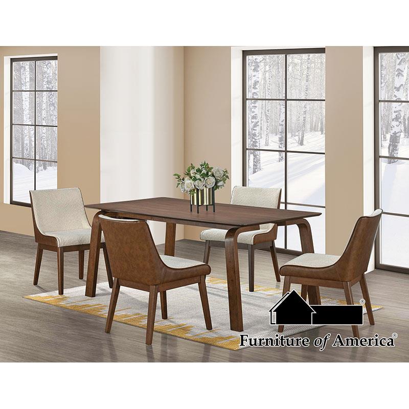 Furniture of America Viken Dining Table, Walnut