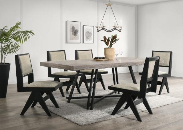 Furniture of America Tottenham 7 Pc. Dining Table Set (2AC+4SC)