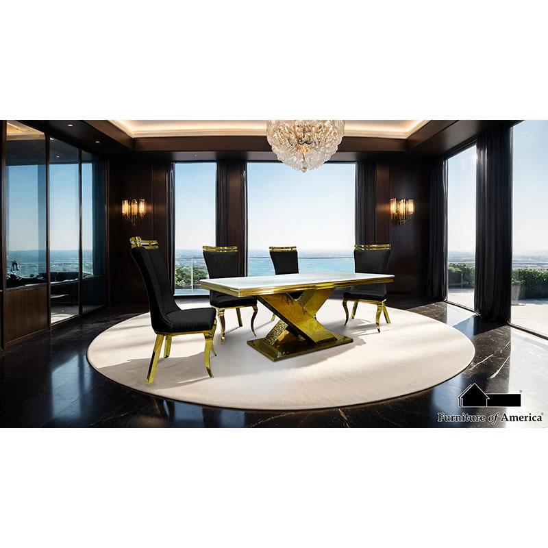 Furniture of America Palazzo Dining Table, Gold