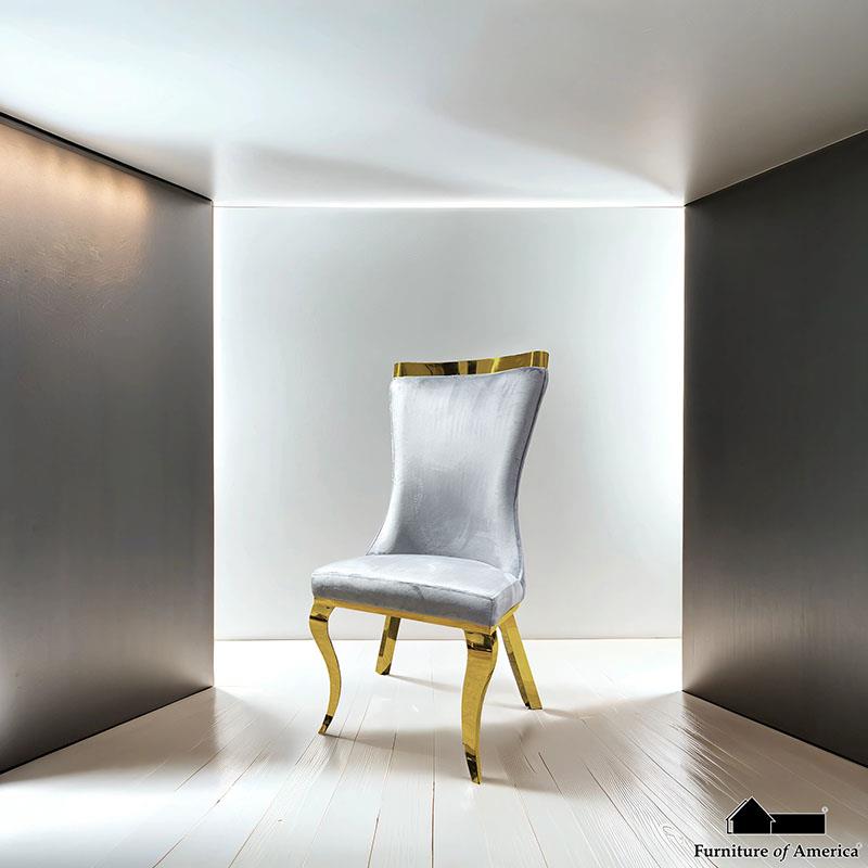 Furniture of America Basilicata Side Chair (2/CTN), Gold/Gray