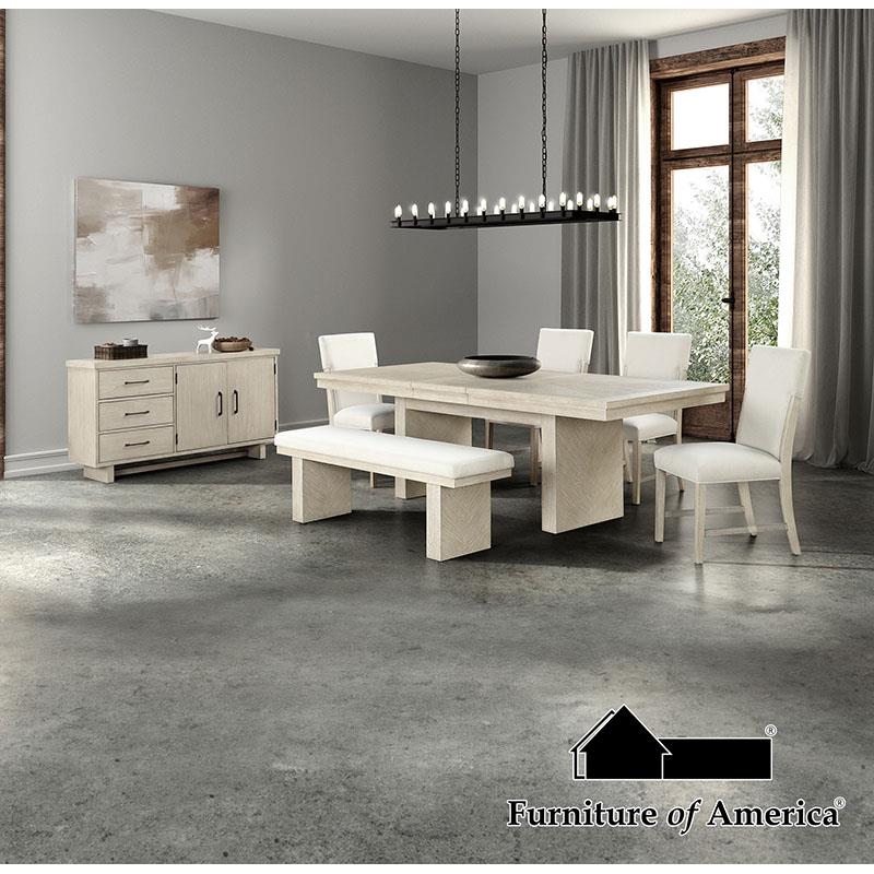 Furniture of America Hagerman 6 Pc. Dining Table Set w/ Bench