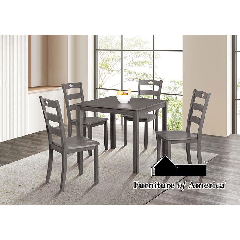 Furniture of America Lubbock 5 Pc. Dining Table Set, Gray