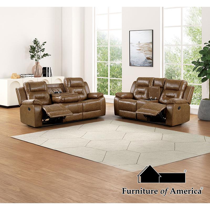 Furniture of America Ezekius Manual Sofa + Loveseat
