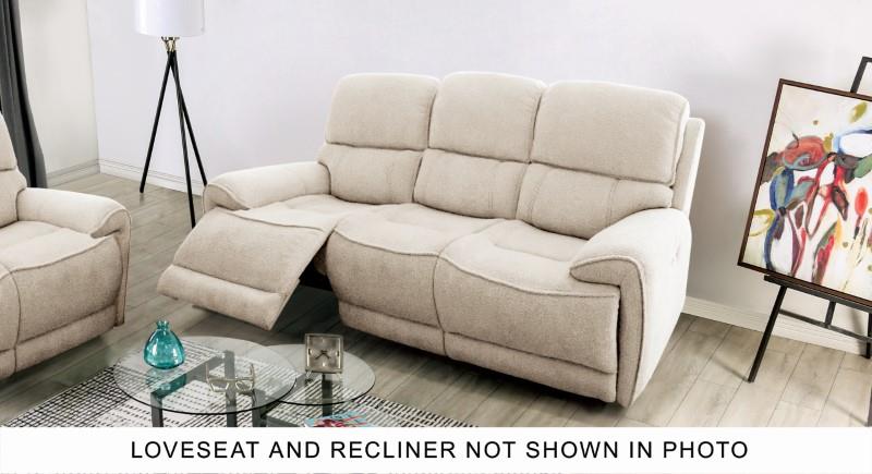 Furniture of America Morcote Power Sofa, Beige