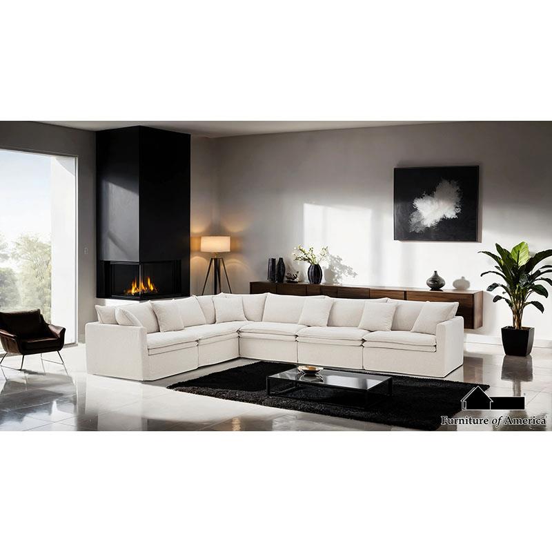 Furniture of America Crayford L-Sectional, Taupe