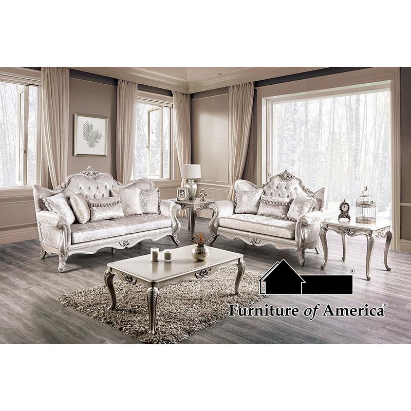 Furniture of America Acapulco Loveseat, Off-White