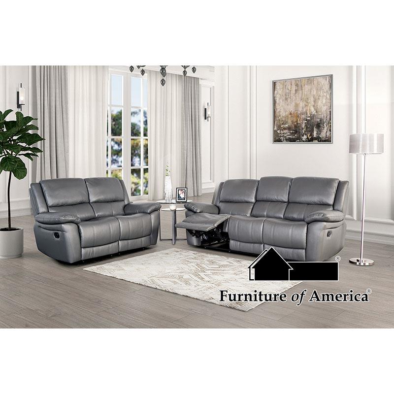 Furniture of America Glarus Loveseat, Dark Gray