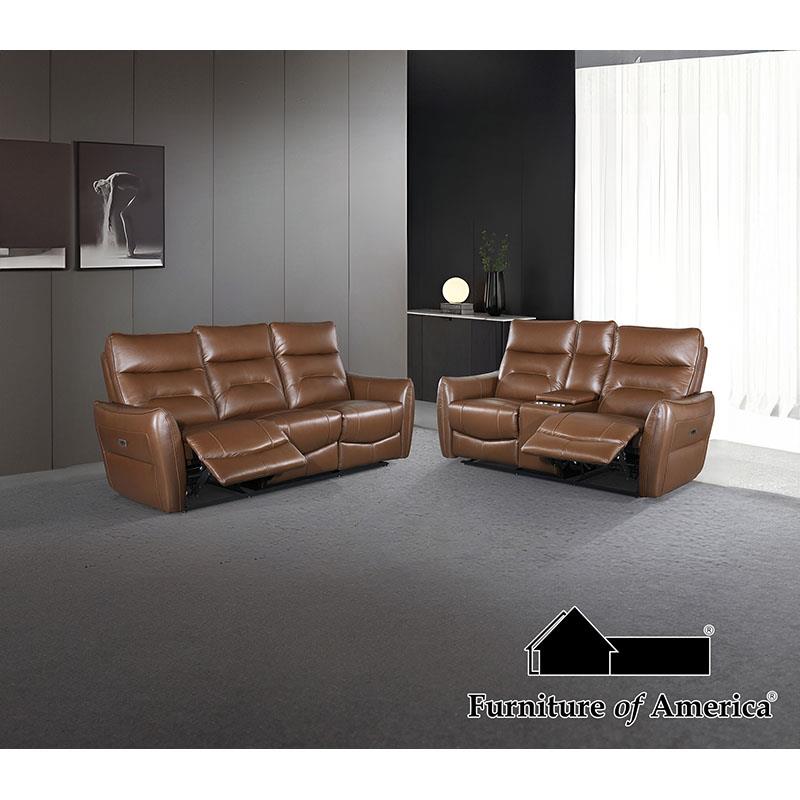 Furniture of America Terentius Power Sofa, Brown