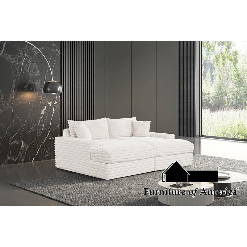 Furniture of America Tavedestrand Double Chaise Sofa