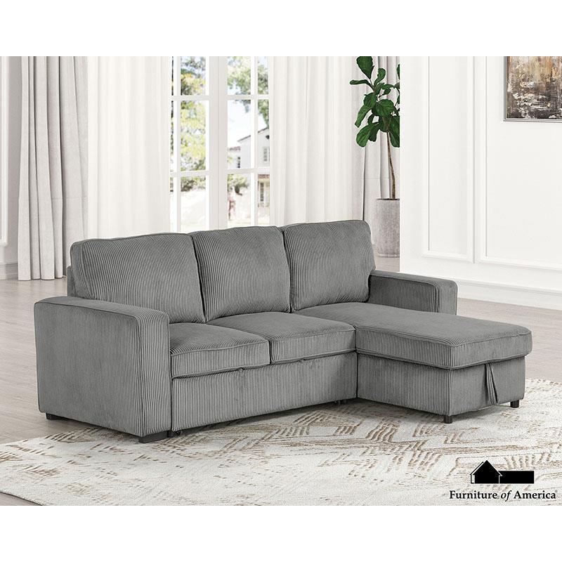 Furniture of America Yves Sectional, Dark Gray