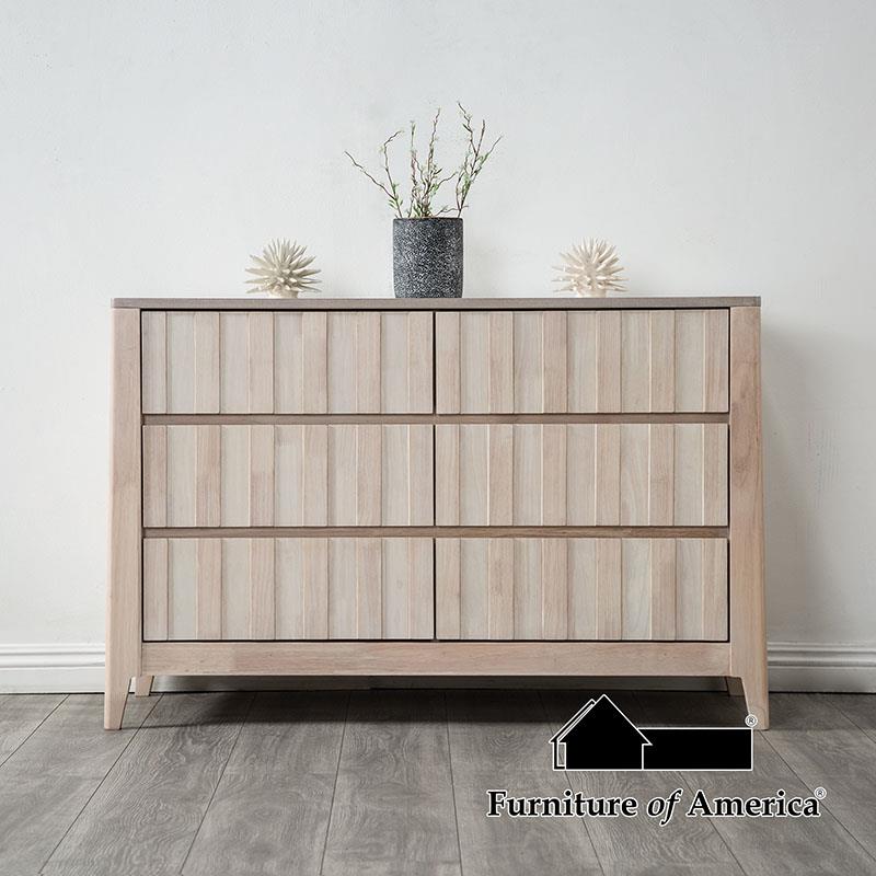 Furniture of America Gervais Dresser, White Wash