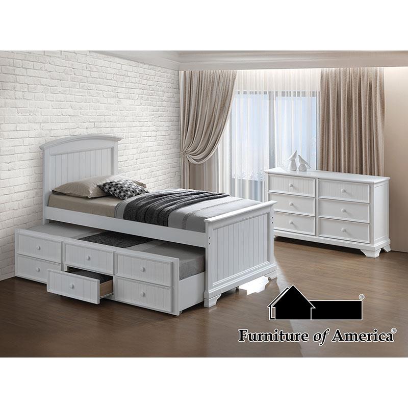 Furniture of America Fanton Twin Captain Bed, White