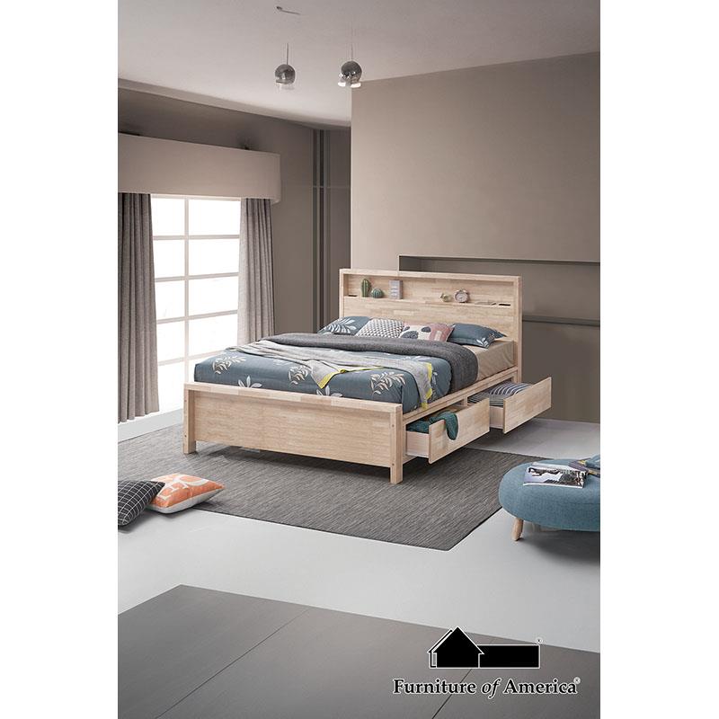 Furniture of America Grange Full Bed, White Wash