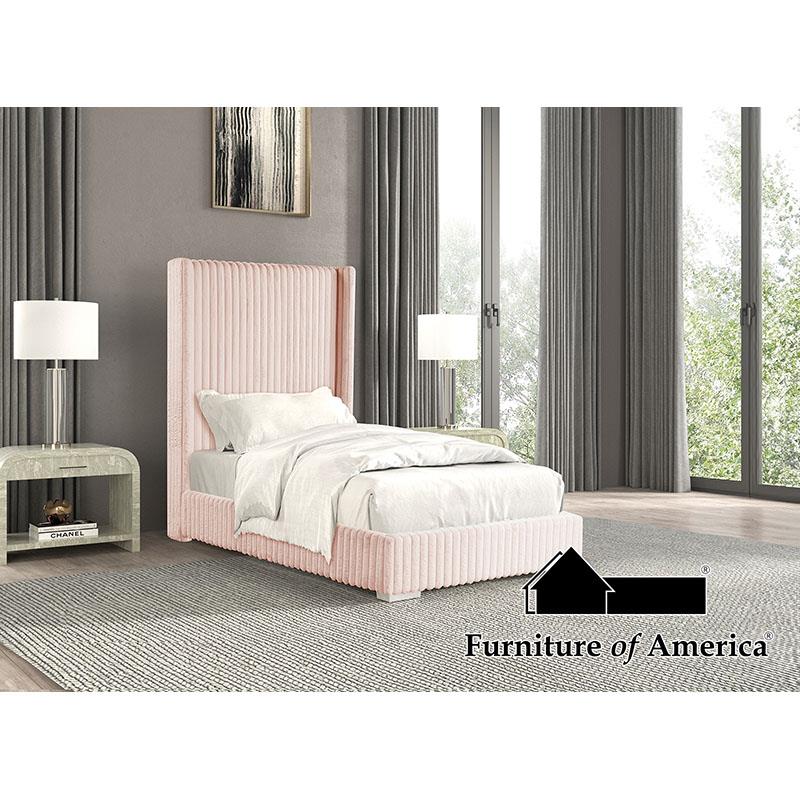 Furniture of America Cadwell Full Bed, Pink