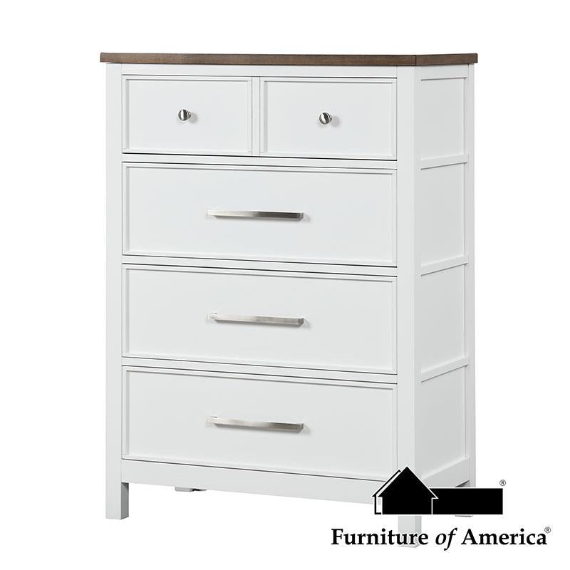 Furniture of America Pinetop Chest, White/Dark Brown