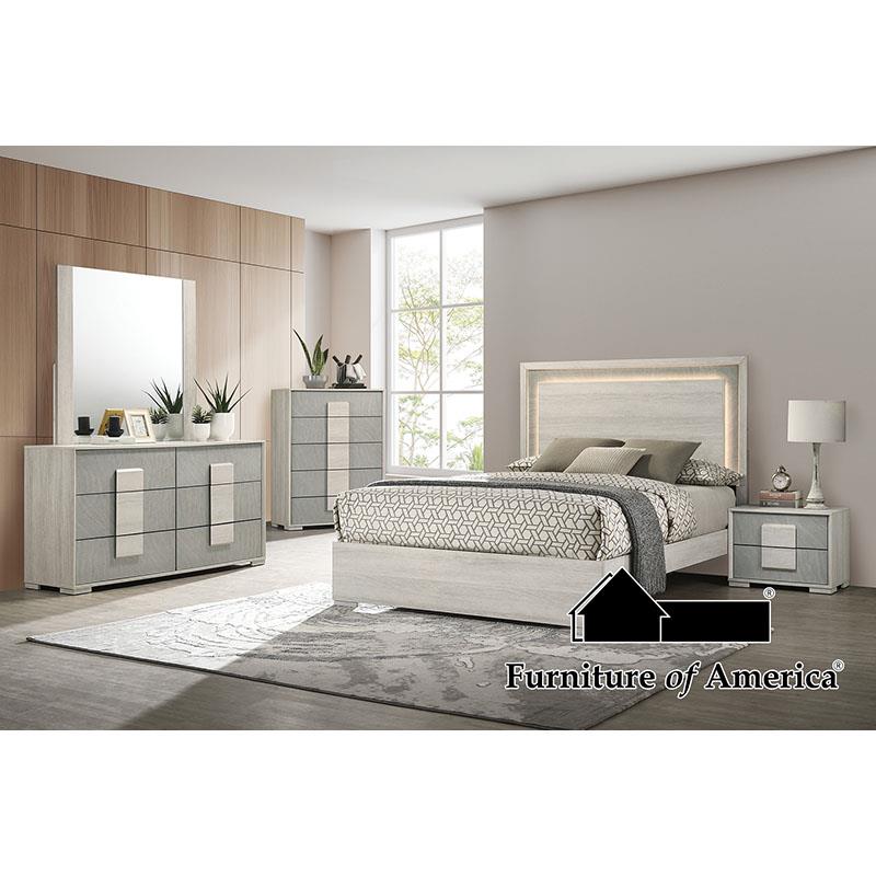 Furniture of America Lincolt 5 Pc. Queen Bedroom Set w/ 2NS