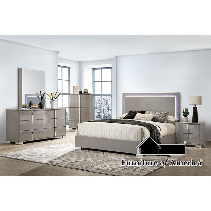 Furniture of America Sinistra Nightstand, Beige