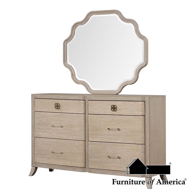 Furniture of America Candra Mirror, Natural Oak