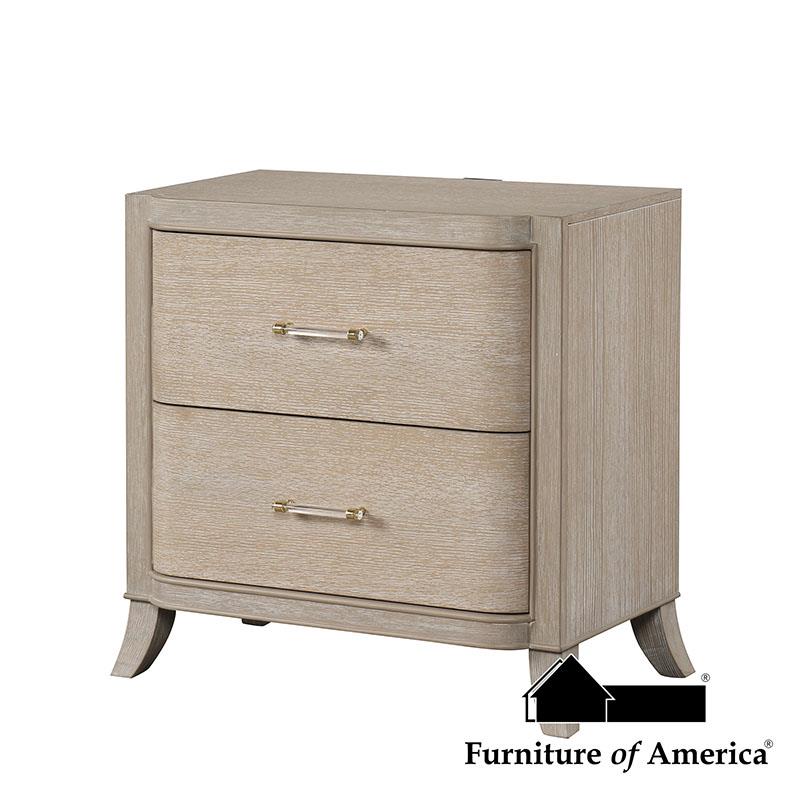 Furniture of America Candra Nightstand, Natural Oak
