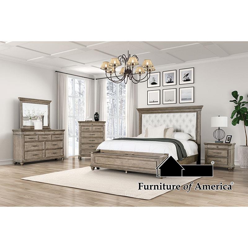 Furniture of America Philomath E.King Bed, Aged Oak
