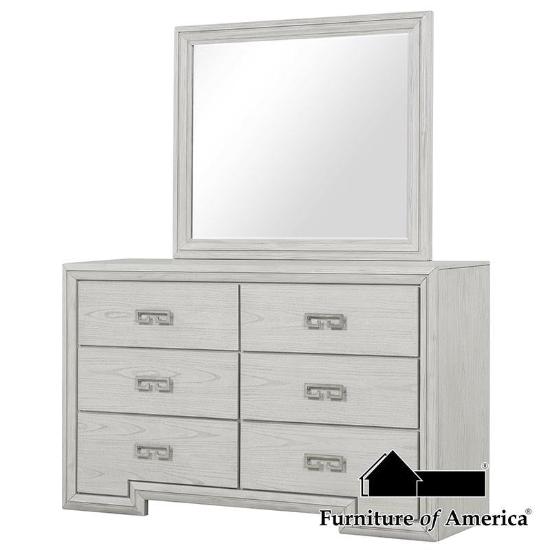 Furniture of America Basilone Dresser, Rustic White