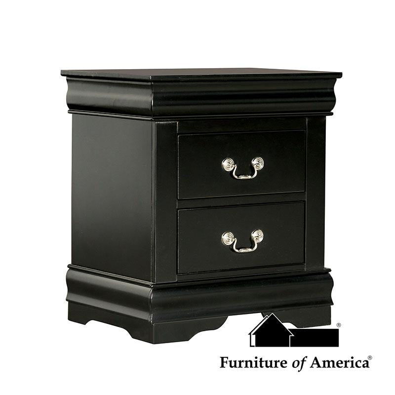 Furniture of America Louis Philippe Nightstand, Black