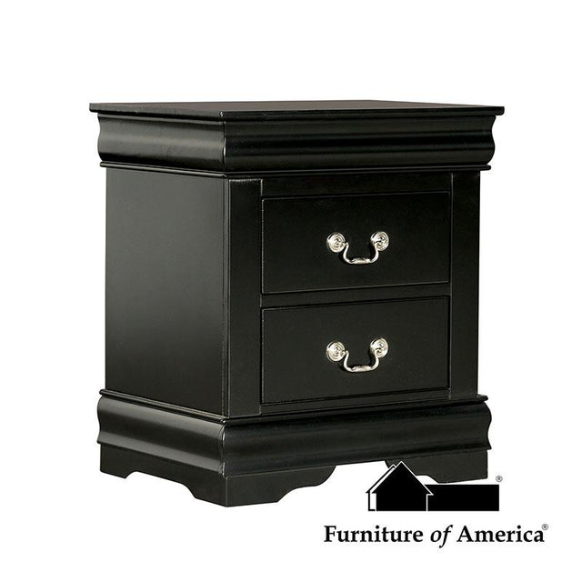 Furniture of America Louis Philippe Nightstand, Black