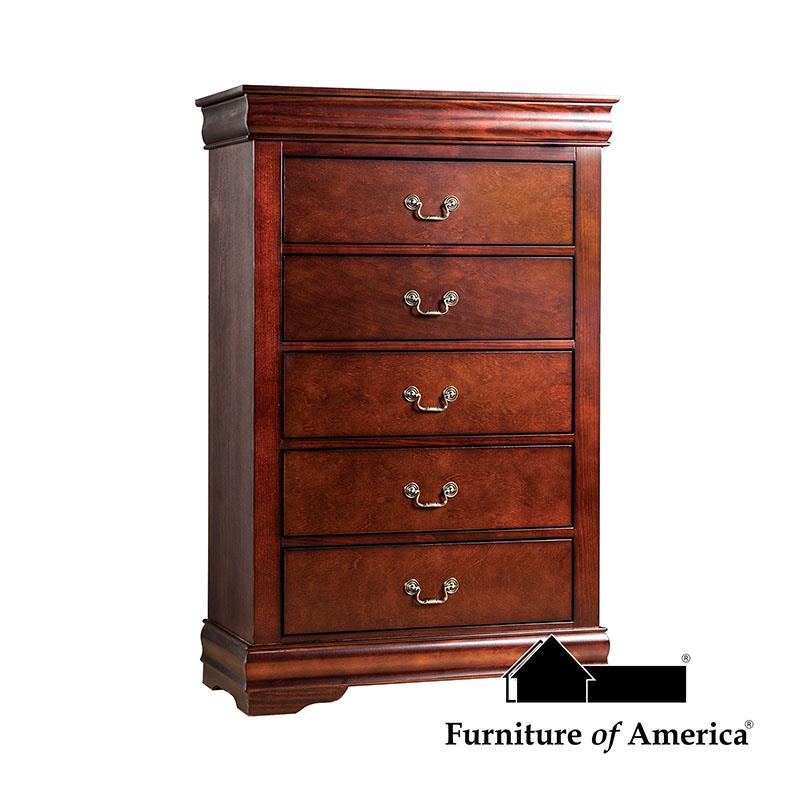 Furniture of America Louis Philippe Chest, Cherry