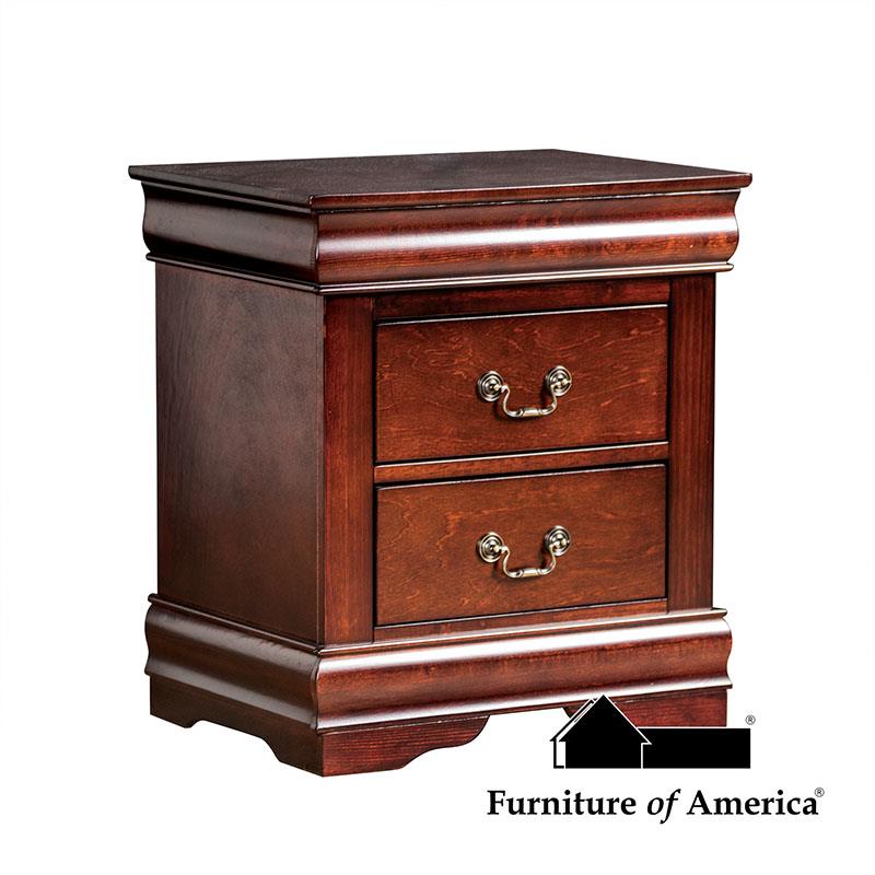 Furniture of America Louis Philippe Nightstand, Cherry