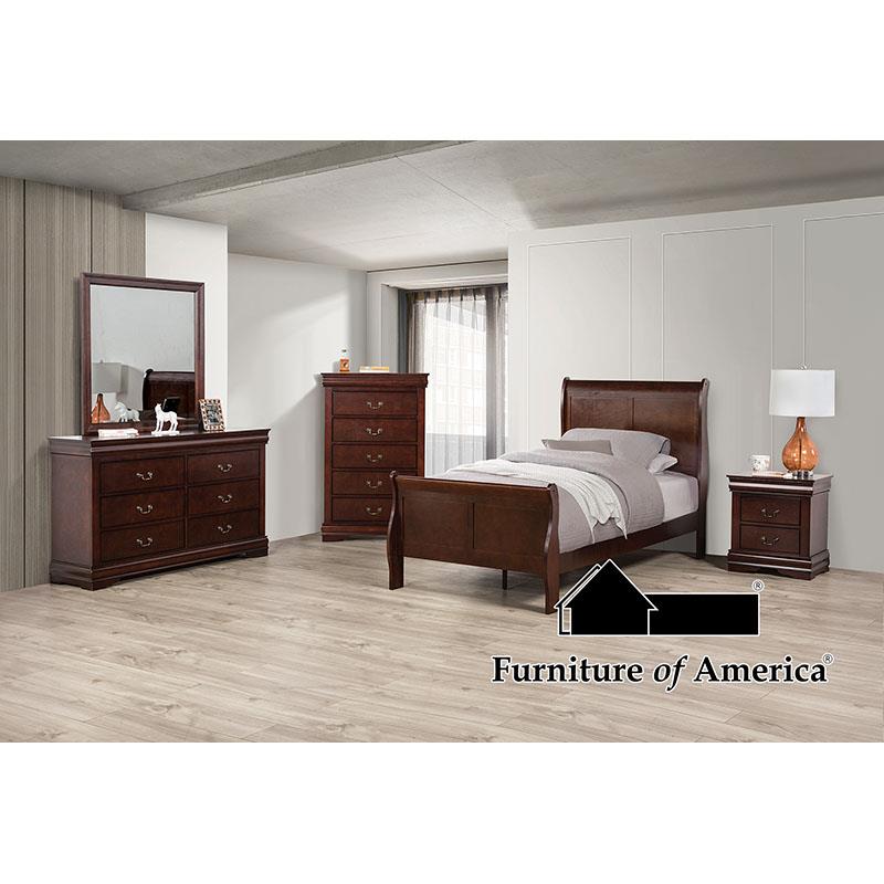 Furniture of America Louis Philippe Twin Bed, Cherry