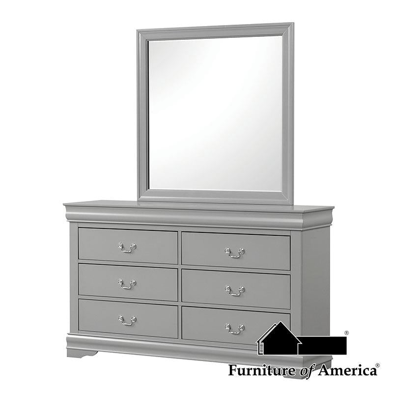 Furniture of America Louis Philippe Mirror, Gray