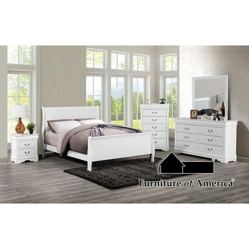 Furniture of America Louis Philippe Full Bed, White