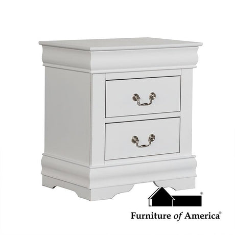 Furniture of America Louis Philippe Nightstand, White