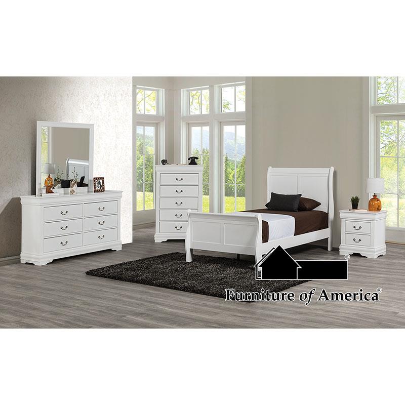 Furniture of America Louis Philippe Twin Bed, White