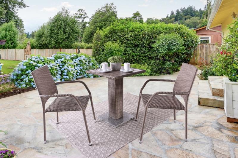 Furniture of America FM80004NT 3 Pc. Patio Bistro Set, Natural