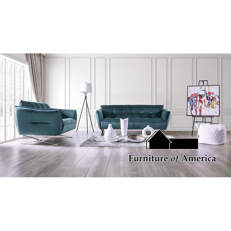Furniture of America Civellutino Sofa, Teal