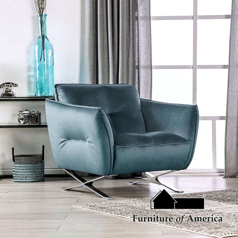 Furniture of America Civellutino Chair, Teal