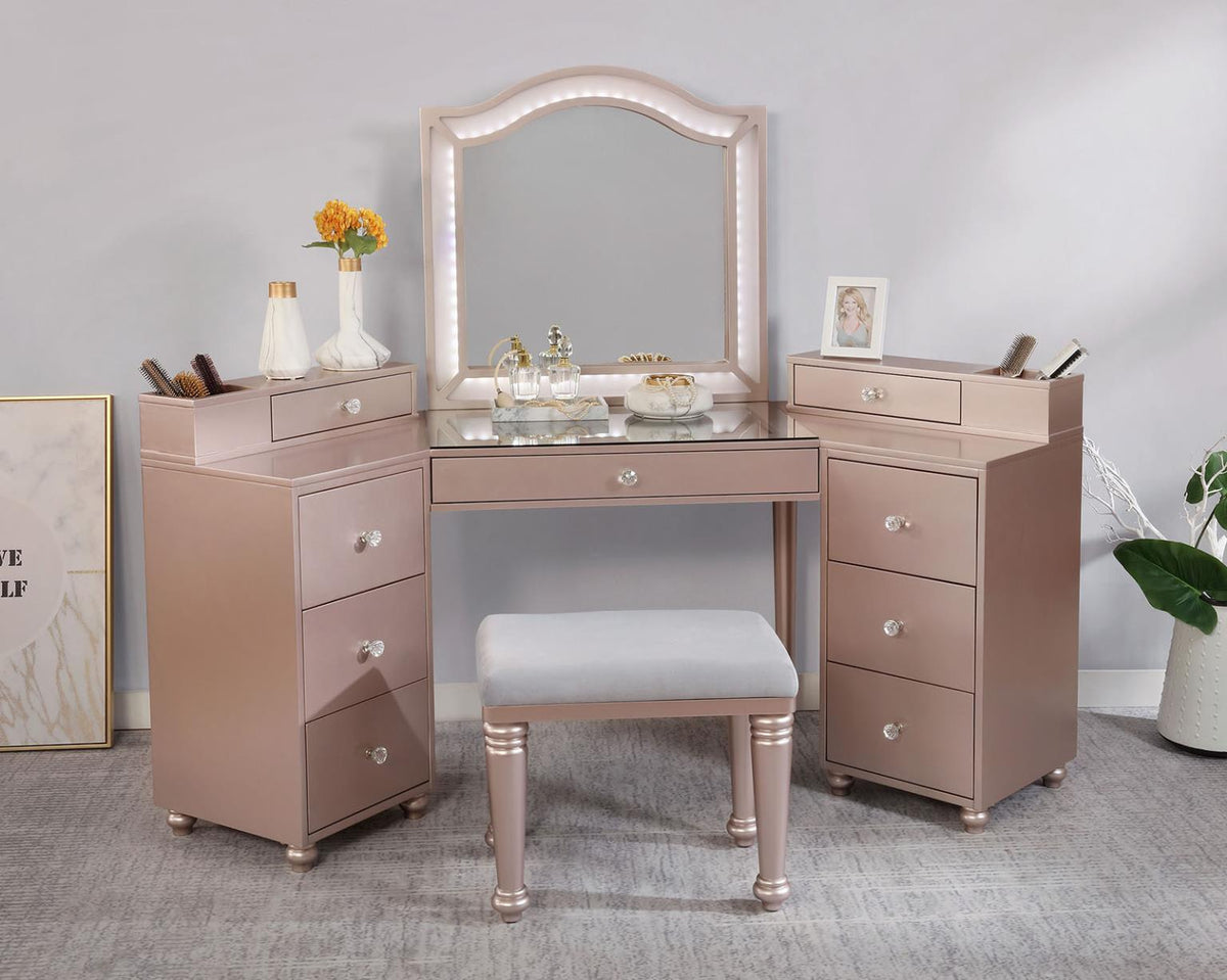 Furniture of America Tracie Vanity Set, Tiffany Blush