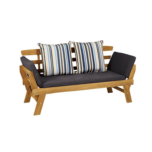 Furniture of America Velden Convertible Sofa Daybed, Natural/Gray