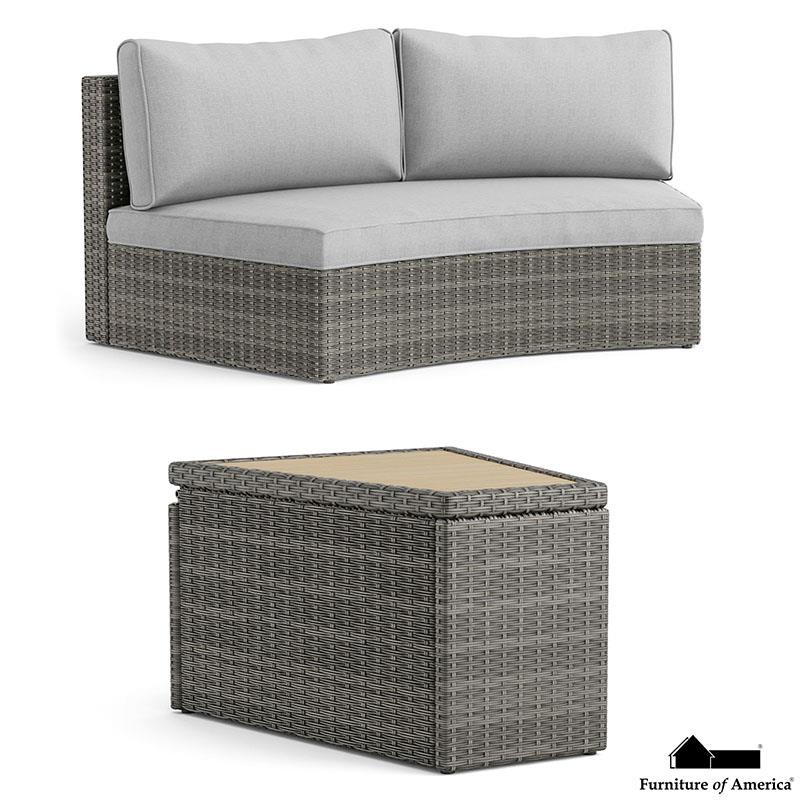 Furniture of America Barbuda 5 Pc. Sectional Sofa w/ 2 End Tables