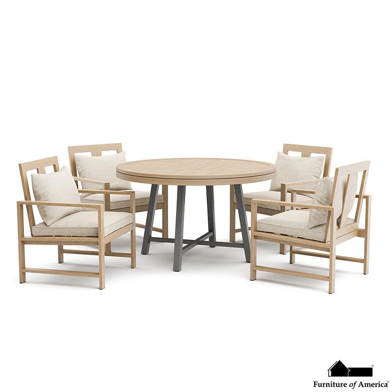 Furniture of America Lyon 5 Pc. Game Table Set w/ 4 Arm Chairs