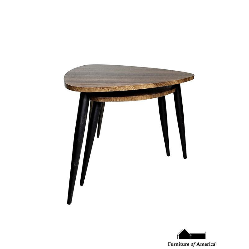 Furniture of America Cove Nesting Tables (2/CTN), Natural/Black