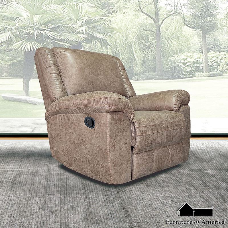 Furniture of America Jambi Rocker Recliner, Brown