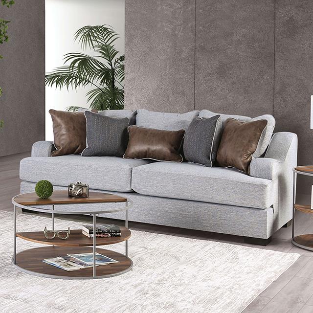 Furniture of America Skyline Sofa, Light Gray/Brown
