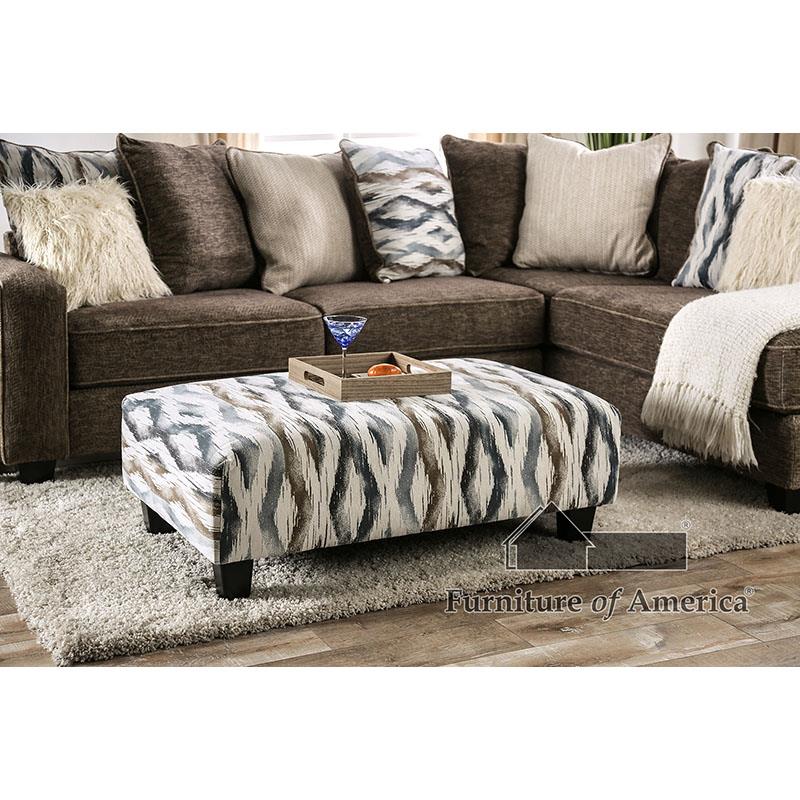 Furniture of America Kempston Ottoman