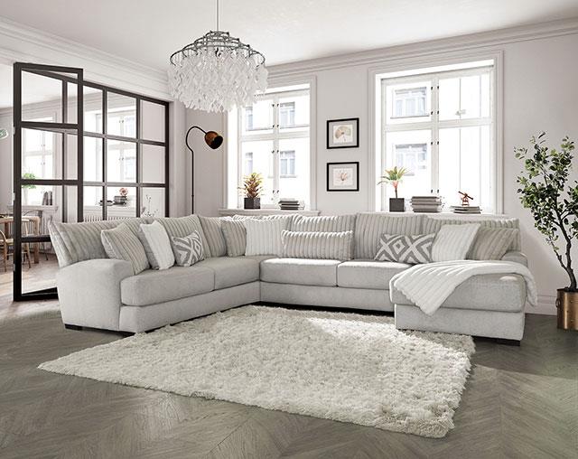 Furniture of America Hermiston Sectional, Gray