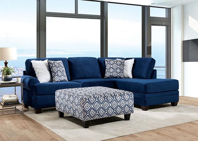 Furniture of America Waldport Sectional, Navy