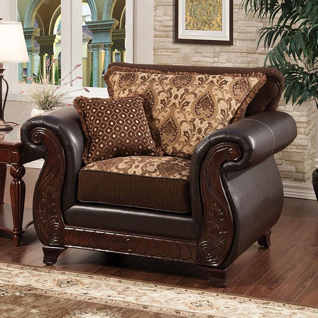Furniture of America Franklin Chair,Dark Brown